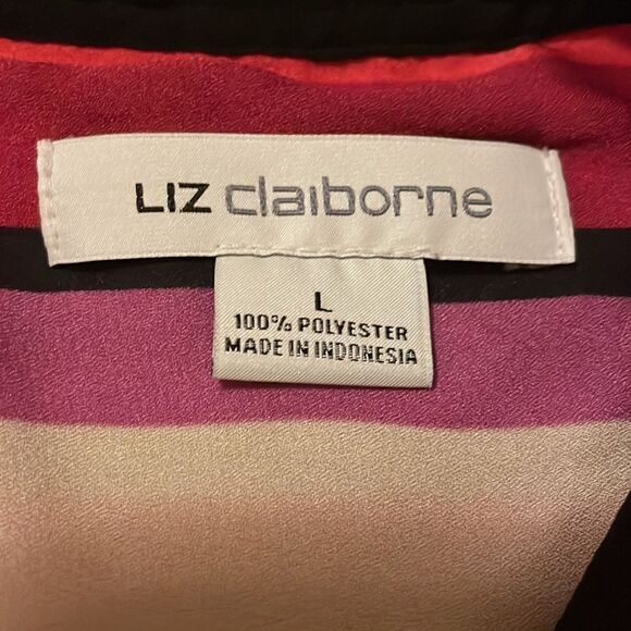 LIZ CLAIBORNE large button up blouse striped - Picture 3 of 3